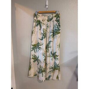 Rip Curl Wide Leg Pants Womens XL Tropical Leaf Beach Vacation Summer